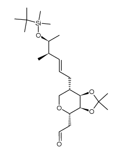 2-((3aS,4S,7S,7aR)-7-((4R,5S,E)-5-((tert-butyldimethylsilyl)oxy)-4-methylhex-2-en-1-yl)-2,2-dimethyltetrahydro-3aH-[1,3]dioxolo[4,5-c]pyran-4-yl)acetaldehyde结构式