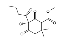 2-Butyryl-2-chloro-4-methoxycarbonyl-5,5-dimethyl-1,3-cyclohexanedione结构式