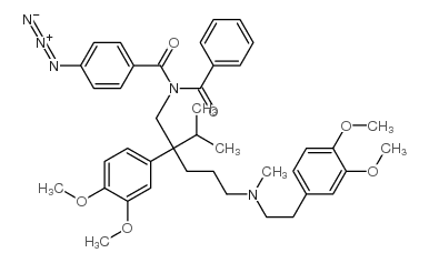 (N-benzoyl)-5-((3,4-dimethoxyphenethyl)methylamino)-2-(3,4-dimethoxyphenyl)-2-isopropyl-N-4-azidobenzoylpentylamine picture