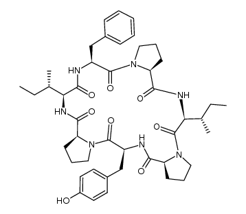 cyclo(L-Pro-L-Tyr-L-Pro-L-Ile-L-Phe-L-Pro-L-Ile) Structure