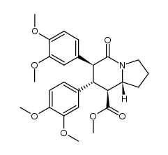 (6S,7R,8S,8aR)-(+)-methyl 6,7-bis-(3,4-dimethoxyphenyl)-5-oxoindolizidine-8-carboxylate结构式