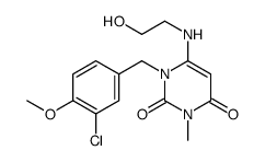 1-[(3-chloro-4-methoxyphenyl)methyl]-6-(2-hydroxyethylamino)-3-methylpyrimidine-2,4-dione结构式