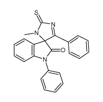 1',5-diphenyl-3-methyl-2-thioxospiro[imidazol-4,3'-[3H]indol]-2'(1'H,3H)-one结构式
