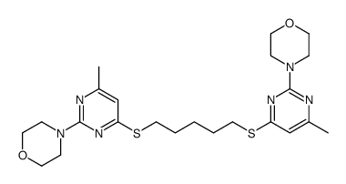 4-[4-methyl-6-[5-(6-methyl-2-morpholin-4-ylpyrimidin-4-yl)sulfanylpentylsulfanyl]pyrimidin-2-yl]morpholine结构式