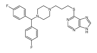 6-[3-[4-[bis(4-fluorophenyl)methyl]piperazin-1-yl]propylsulfanyl]-7H-purine结构式