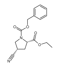 N-(benzyloxycarbonyl)-cis-4-cyano-L-proline ethyl ester Structure