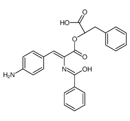 O-(alpha-(benzoylamino)cinnamoyl)-beta phenyllactate structure