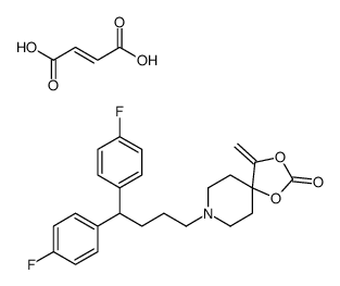 8-[4,4-bis(4-fluorophenyl)butyl]-4-methylidene-1,3-dioxa-8-azaspiro[4.5]decan-2-one,(E)-but-2-enedioic acid Structure