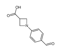 1-(4-formylphenyl)azetidine-3-carboxylic acid structure