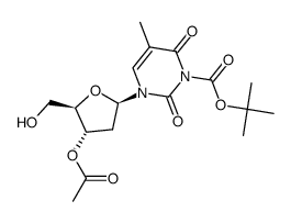 3'-O-acetyl-3-[(tert-butoxy)carbonyl]-2'-deoxy-3,4-dihydrothymidine结构式