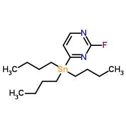 2-Fluoro-4-(tributylstannyl)pyrimidine Structure