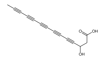 3-hydroxytetradeca-4,6,8,10,12-pentaynoic acid Structure