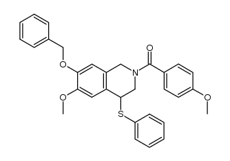 (7-(benzyloxy)-6-methoxy-4-(phenylthio)-3,4-dihydroisoquinolin-2(1H)-yl)(4-methoxyphenyl)methanone Structure