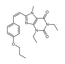 1,3-diethyl-7-methyl-8-[(E)-2-(4-propoxyphenyl)ethenyl]purine-2,6-dione结构式