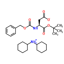 N-Cbz-L-Aspartic-alpha-tert-butyl ester dicyclohexylamine salt结构式
