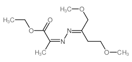 Propanoic acid,2-[2-[3-methoxy-1-(methoxymethyl)propylidene]hydrazinylidene]-, ethyl ester Structure