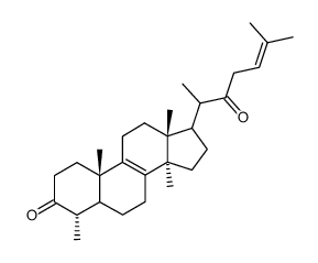 (20S)-4α,14-Dimethyl-5α-cholesta-8,24-diene-3,22-dione结构式