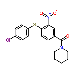 {4-[(4-Chlorophenyl)sulfanyl]-3-nitrophenyl}(1-piperidinyl)methanone结构式