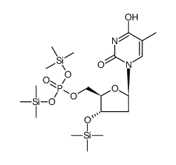 3'-O-Trimethylsilylthymidine 5'-phosphoric acid bis(trimethylsilyl) ester Structure