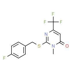 2-[(4-Fluorobenzyl)sulfanyl]-3-methyl-6-(trifluoromethyl)-4(3H)-pyrimidinone结构式