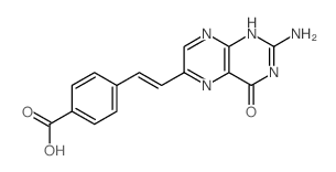 Benzoic acid,4-[2-(2-amino-3,4-dihydro-4-oxo-6-pteridinyl)ethenyl]- structure