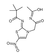 N-[3-(2-acetamido-2-oxoethyl)-5-nitro-1,3-thiazol-2-ylidene]-2,2-dimethylpropanamide Structure