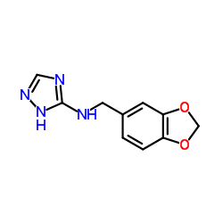 N-(1,3-Benzodioxol-5-ylmethyl)-1H-1,2,4-triazol-5-amine结构式