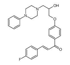 (E)-3-(4-fluorophenyl)-1-[4-[2-hydroxy-3-(4-phenylpiperazin-1-yl)propoxy]phenyl]prop-2-en-1-one结构式