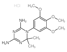 6,6-dimethyl-1-(3,4,5-trimethoxyphenyl)-1,3,5-triazine-2,4-diamine hydrochloride structure