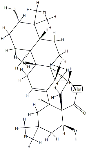 3β,15β,22α-Trihydroxyolean-12-en-28-oic acid γ-lactone Structure