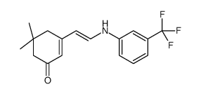 5,5-dimethyl-3-[2-[3-(trifluoromethyl)anilino]ethenyl]cyclohex-2-en-1-one Structure