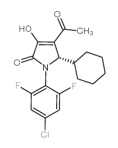 2H-Pyrrol-2-one, 4-acetyl-1-(4-chloro-2,6-difluorophenyl)-5-cyclohexyl-1,5-dihydro-3-hydroxy-, (5S)-结构式