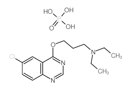 3-(6-chloroquinazolin-4-yl)oxy-N,N-diethyl-propan-1-amine; phosphoric acid结构式