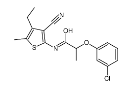 2-(3-chlorophenoxy)-N-(3-cyano-4-ethyl-5-methylthiophen-2-yl)propanamide Structure