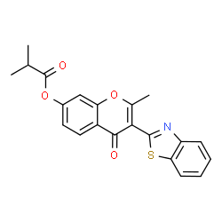 3-(1,3-Benzothiazol-2-yl)-2-methyl-4-oxo-4H-chromen-7-yl 2-methylpropanoate结构式