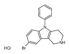 8-Bromo-5-phenyl-2,3,4,5-tetrahydro-1H-pyrido[4,3-b]indole; hydrochloride结构式