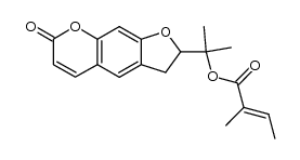 2-[1-methyl-1-(2-methyl-but-2-enoyloxy)-ethyl]-2,3-dihydro-furo[3,2-g]chromen-7-one Structure