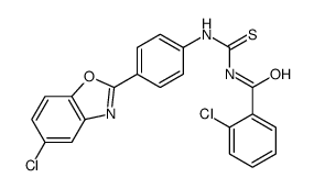 2-chloro-N-[[4-(5-chloro-1,3-benzoxazol-2-yl)phenyl]carbamothioyl]benzamide结构式