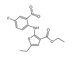 5-ethyl-2-(4-fluoro-2-nitro-anilino)-thiophene-3-carboxylic acid ethyl ester结构式