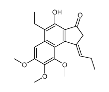 5-Ethyl-4-hydroxy-7,8,9-trimethoxy-1-prop-(E)-ylidene-1,2-dihydro-cyclopenta[a]naphthalen-3-one Structure