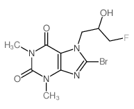 8-bromo-7-(3-fluoro-2-hydroxy-propyl)-1,3-dimethyl-purine-2,6-dione结构式