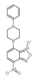 4-NITRO-5-(4-PHENYL-1-PIPERAZINYL)BENZO-FURAZAN OXIDE结构式