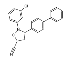 2-(3-chlorophenyl)-3-(4-phenylphenyl)-1,2-oxazolidine-5-carbonitrile Structure
