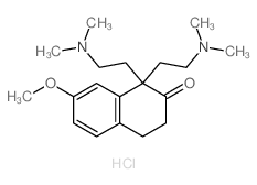 2(1H)-Naphthalenone,1,1-bis[2-(dimethylamino)ethyl]-3,4-dihydro-7-methoxy-, hydrochloride (1:2)结构式