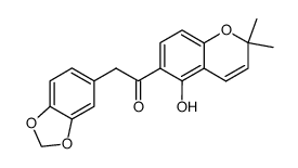 2-Benzo[1,3]dioxol-5-yl-1-(5-hydroxy-2,2-dimethyl-2H-chromen-6-yl)-ethanone Structure