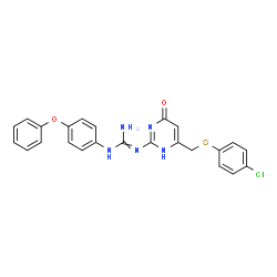 1-(6-{[(4-chlorophenyl)sulfanyl]methyl}-4-oxo-1,4-dihydropyrimidin-2-yl)-3-(4-phenoxyphenyl)guanidine结构式