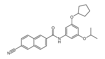 6-[N-(3-cyclopentyloxy-5-isopropyloxyphenyl)carbamyl]-2-naphthalenecarbonitrile结构式