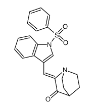 (Z)-2-(1-phenylsulfonyl-1H-indol-3-ylmethylene)-1-azabicyclo[2.2.2]octan-3-one结构式