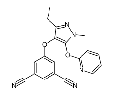 5-[3-ethyl-1-methyl-5-(pyridin-2-yloxy)-1H-pyrazol-4-yloxy]-isophthalonitrile Structure