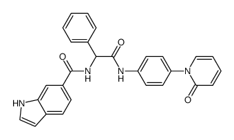 1H-Indole-6-carboxylic acid {[4-(2-oxo-2H-pyridin-1-yl)-phenylcarbamoyl]-phenyl-methyl}-amide Structure